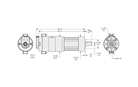 Dimensions of 121-9 Series 2.1 Inch (in) Brushed Direct Current (DC) Planetary Plastic Gearmotors